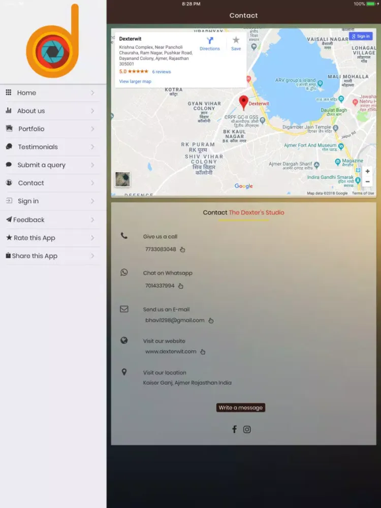 The Dexter's Studio iPad  Screenshots